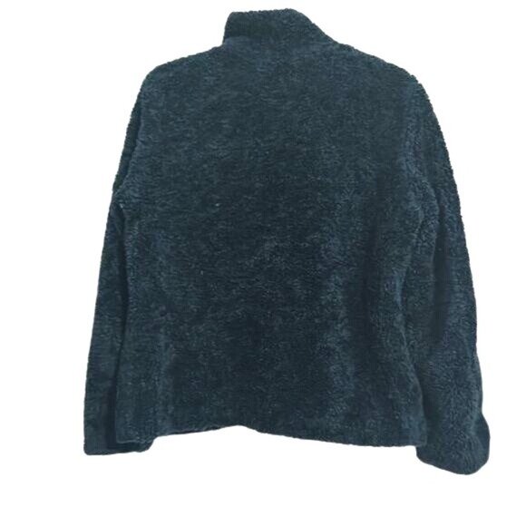 Pendleton Womens Sherpa Fleece Jacket S/CH Navy Blue Plaid Accent Zip-Up Collar - Picture 7 of 8
